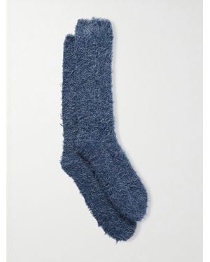 The Elder Statesman Wool And Silk-Blend Socks - Blue