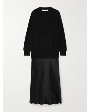 Christopher Esber Monument Cashmere And Silk-Satin Maxi Dress - Black