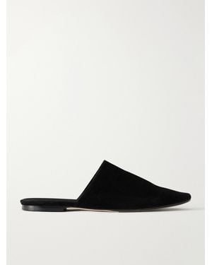 Aeyde Rega Suede Slides - Black