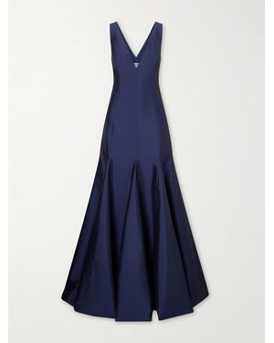 BERNADETTE Aurelia Panelled Crepe Gown - Blue
