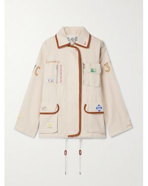 Sea Carolyn Appliquéd Embroidered Cotton-Canvas Jacket - Natural
