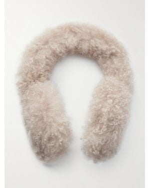 Yves Salomon Wool-Trimmed Shearling Earmuffs - White