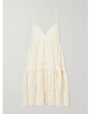 La DoubleJ Nympth Cotton-Blend Lace Mini Dress - Natural