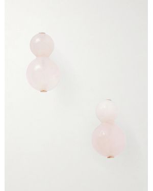Jennifer Behr Cara Rose Quartz Earrings - White