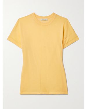 DIOTIMA Jimmy Pointelle-Trimmed Organic Cotton T-Shirt - Yellow