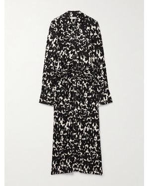 Altuzarra Claudia Ruched Printed Crepe-Jersey Midi Dress - White