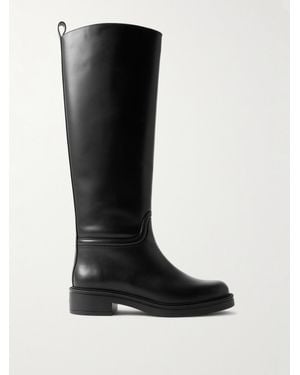 Stuart Weitzman Celia Riding Leather Knee Boots - Black