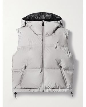 Aztech Mountain Snowbird Cropped Quilted Shell Hooded Down Vest - Grey