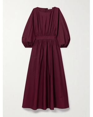 Gabriela Hearst Ahmose Midikleid Aus Geraffter Baumwollpopeline - Lila