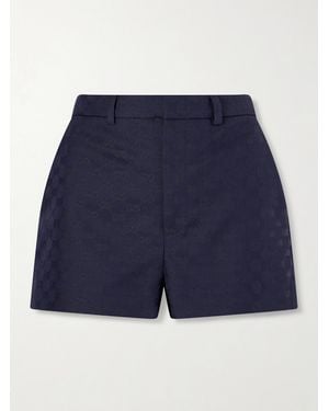 Gucci Shorts Aus Twill Mit Jacquard-Muster - Blau