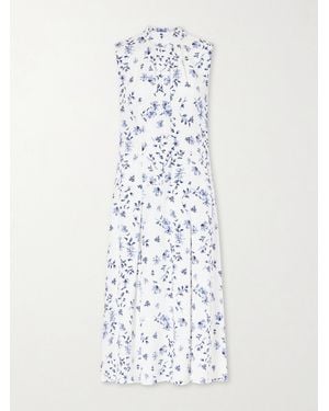 Emilia Wickstead Joelle Floral-Print Silk Midi Dress - White