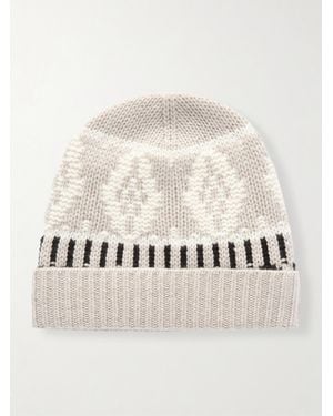 arch4 Lorenz Fair Isle Cashmere Beanie - Natural