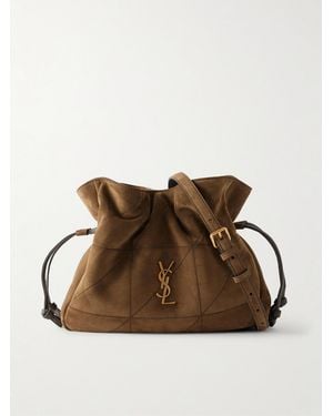 Saint Laurent Jamie Quilted Suede Shoulder Bag - Brown