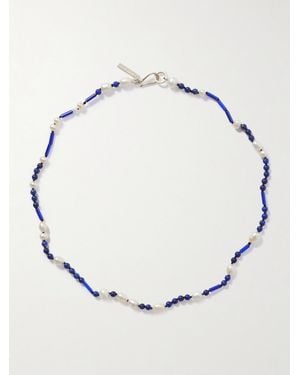 Sophie Buhai Nile, Lapis Lazuli, Pearl And Glass Beaded Necklace - Blue