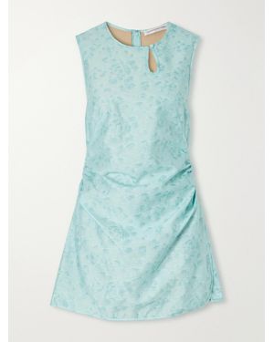 Christopher Esber Light Leak Ruched Jacquard Mini Dress - Blue