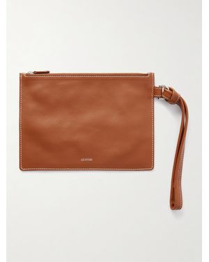 LIE STUDIO Charlie Leather Clutch - Brown