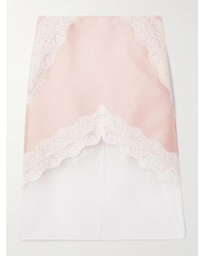 Jil Sander Midirock Aus Glänzendem Twill, Spitze Und Organza - Pink