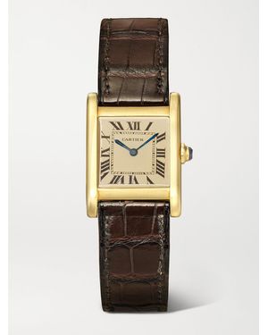 Wind Vintage Pre-Owned Cartier Tank Normale 23Mm 18-Karat And Alligator Watch - Metallic