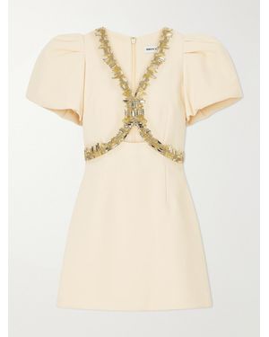 Rebecca Vallance Alexandrite Embellished Cady Mini Dress - Natural