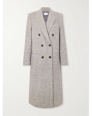 Stella McCartney Doppelreihiger Mantel Aus Einer Woll-Seidenmischung Mit Fischgratmuster - Grau