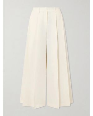 Twp Crosby Pleated Linen And Cotton-Blend Twill Straight-Leg Trousers - Natural