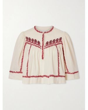 Isabel Marant Juline Embroidered Organic Cotton Shirt - Pink