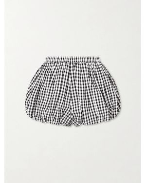Alix Of Bohemia Briar Gathered Checked Cotton Shorts - Black