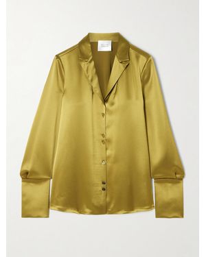 Galvan London Detour Satin Shirt - Yellow