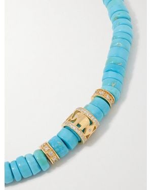 Sydney Evan Lucky Icon 14-Karat, And Diamond Necklace - Blue