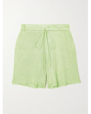 Calle Del Mar Net Sustain Ribbed-Knit Shorts - Green