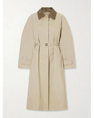 Acne Studios Ofelia Belted Leather-Trimmed Cotton-Blend Trench Coat - Natural