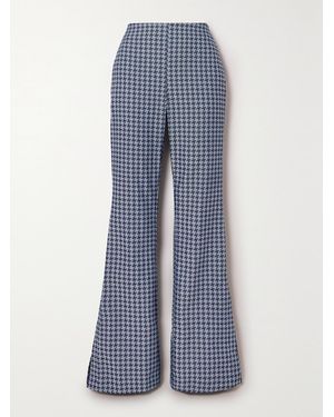 Tolu Coker The Vanguard Denim-Jacquard Flared Trousers - Blue