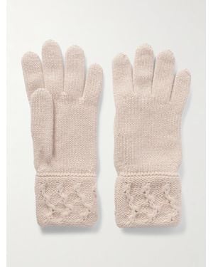 Loro Piana Valle Handschuhe Aus Kaschmir Mit Zopfstrickdetail - Natur