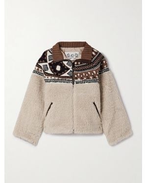 Sea Linea Fair Isle Merino Wool And Fleece Jacket - Natural