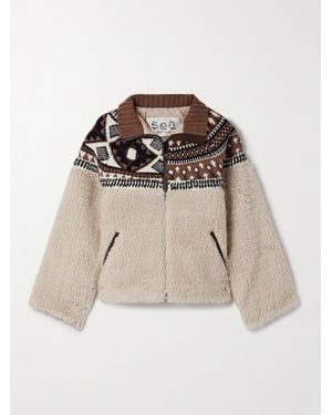 Sea Linea Fair Isle Merino Wool And Fleece Jacket - Natural