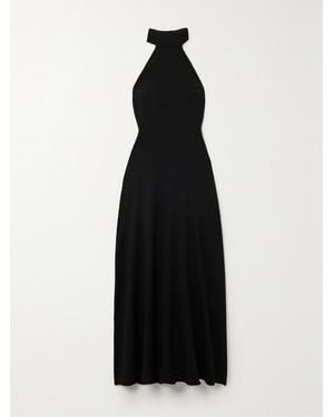 Matteau Net Sustain Stretch-Wool Halterneck Maxi Dress - Black