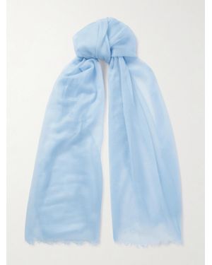 arch4 Fringed Cashmere Scarf - Blue