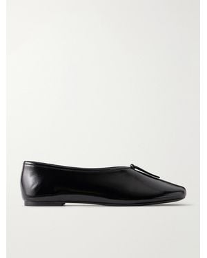 A.Emery Mabel Tie-Detailed Patent-Leather Ballet Flats - Black