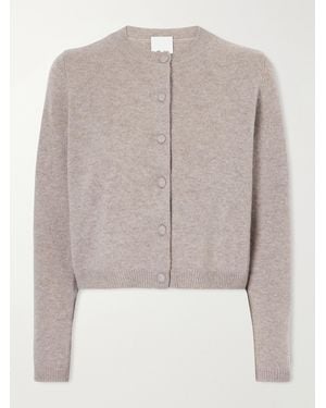 Allude Cropped Cashmere Cardigan - Natural