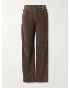16Arlington Vante Hose Mit Geradem Bein Aus Veloursleder - Braun