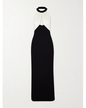 The New Arrivals Ilkyaz Ozel Halterneck Two-Tone Gown - Black