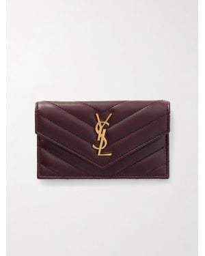 Saint Laurent Cassandre Portemonnaie Aus Matelassé-Leder - Lila