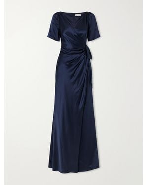 Saloni Marilyn Silk-Satin Gown - Blue