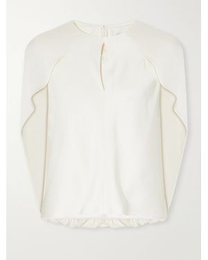 Jonathan Simkhai Lauren Cape-Effect Satin Blouse - Natural