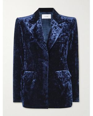 Alex Perry Crushed-Velvet Blazer - Blue