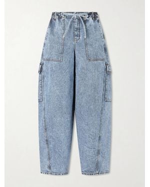 Alaïa Mid-Rise Barrel-Leg Jeans - Blue