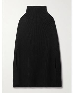 Sa Su Phi Marine Cape Aus Geripptem Kaschmir - Schwarz