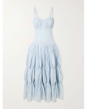 Ulla Johnson Emmalina Cotton Midi Dress - Blue