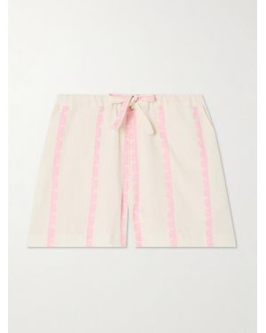 lemlem Safia Striped Cotton Shorts - Pink