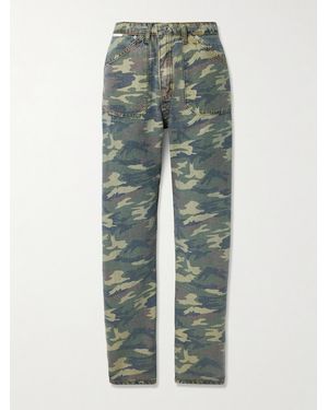 RE/DONE The Rewind Reversible High-Rise Wide-Leg Organic Jeans - Green